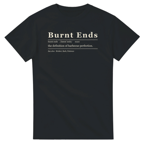 Burnt Ends Definition BBQ t-shirt by Meat Sweats Apparel