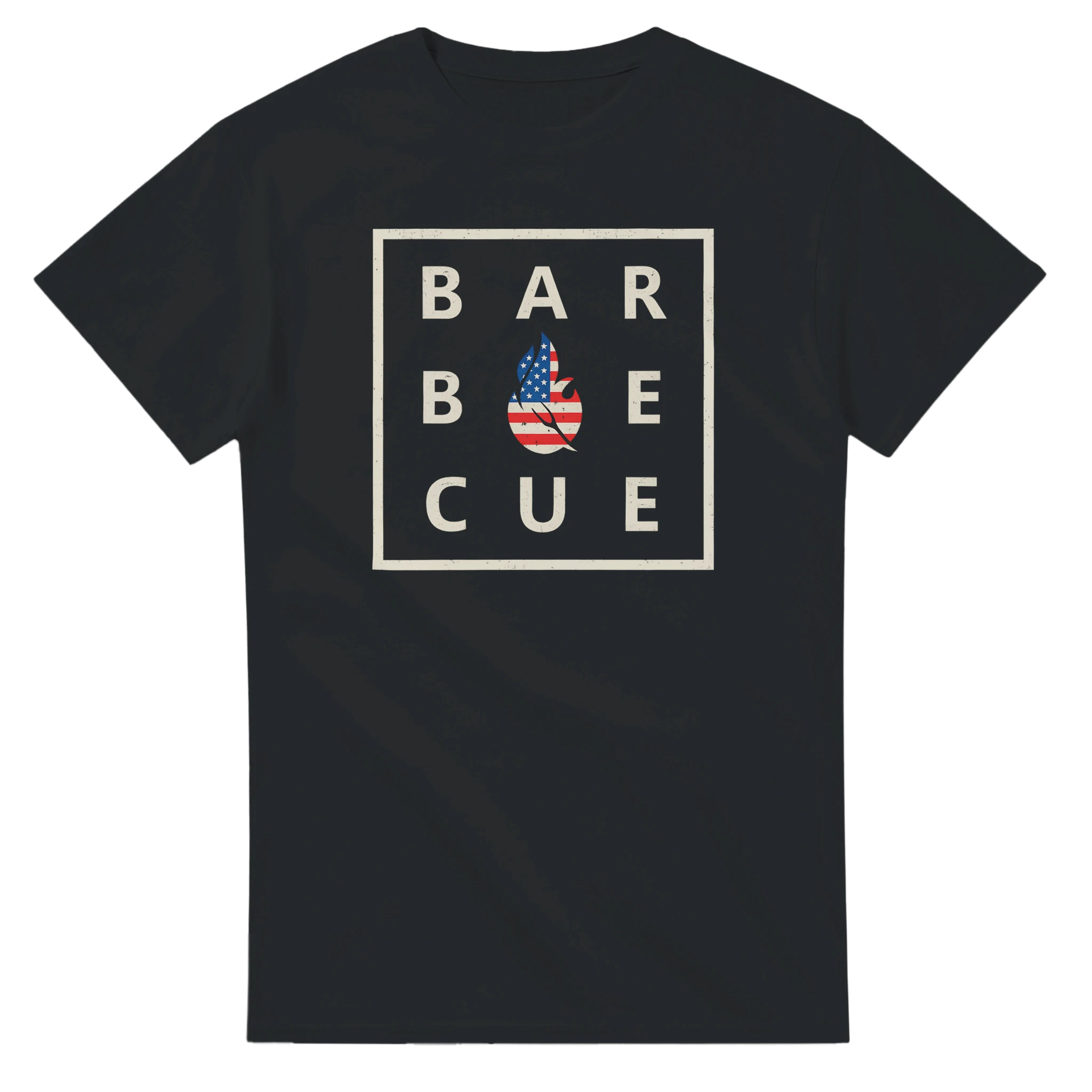 Square Barbecue Americana Flame T-Shirt