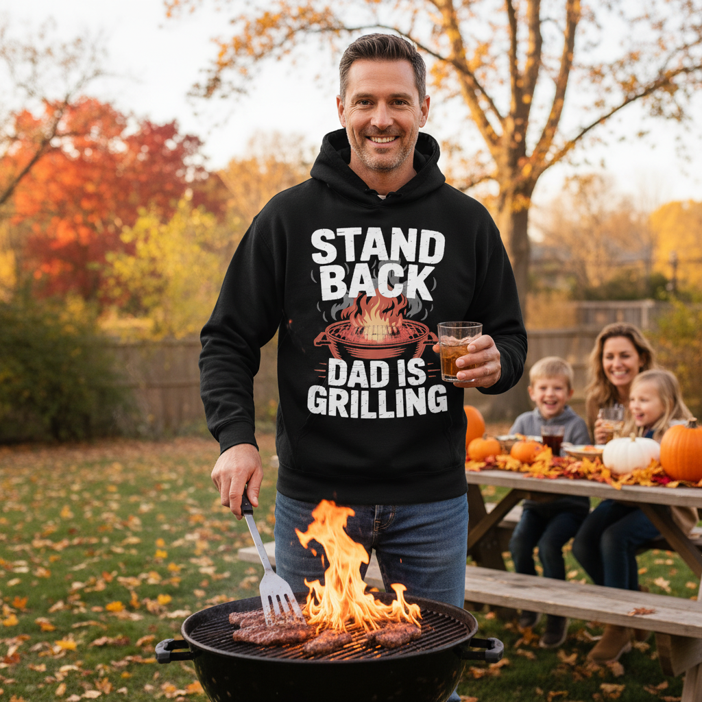Stand Back Dad is Grilling Hoodie