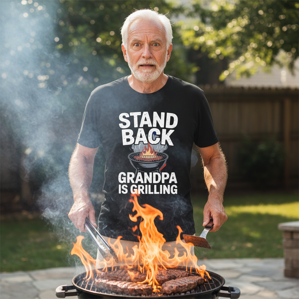 Stand Back Grandpa is Grilling T-shirt