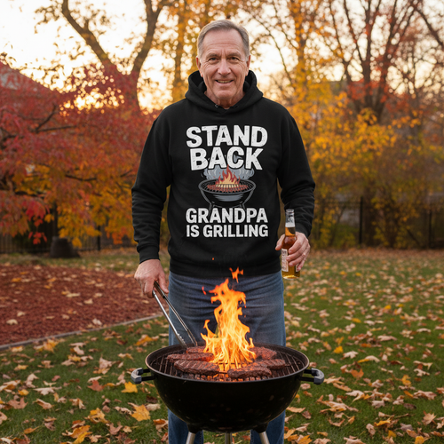 Stand Back Grandpa is Grilling Hoodie