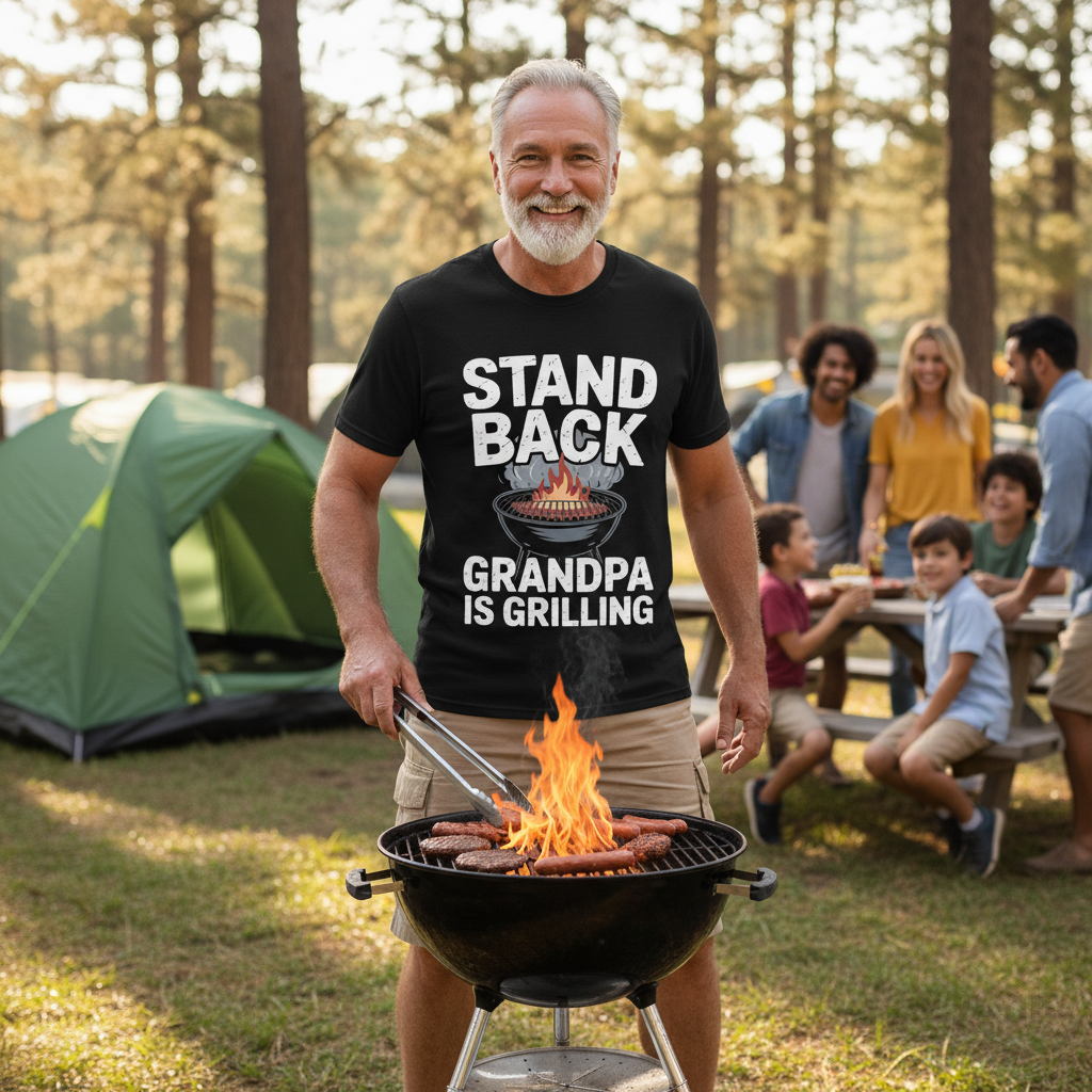 Stand Back Grandpa is Grilling T-shirt
