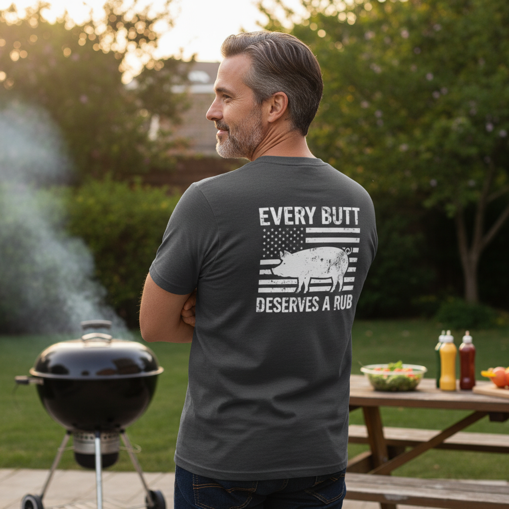 Every Butt Deserves A Rub Tee - Back Design - MSA Logo on Front Chest