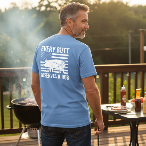 Every Butt Deserves A Rub Tee - Back Design - MSA Logo on Front Chest