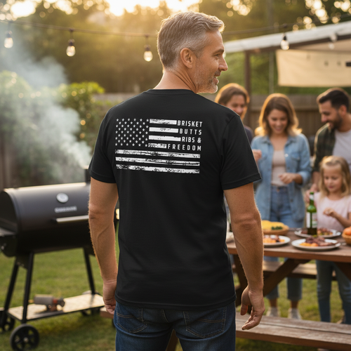 Brisket Butts Ribs & Freedom Tee - Back Design