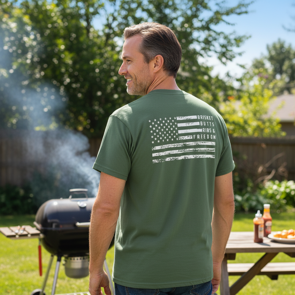 Brisket Butts Ribs & Freedom Tee - Back Design
