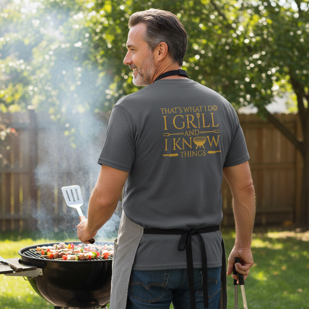 That's What I Do, I Grill And I Know Things - Back Design