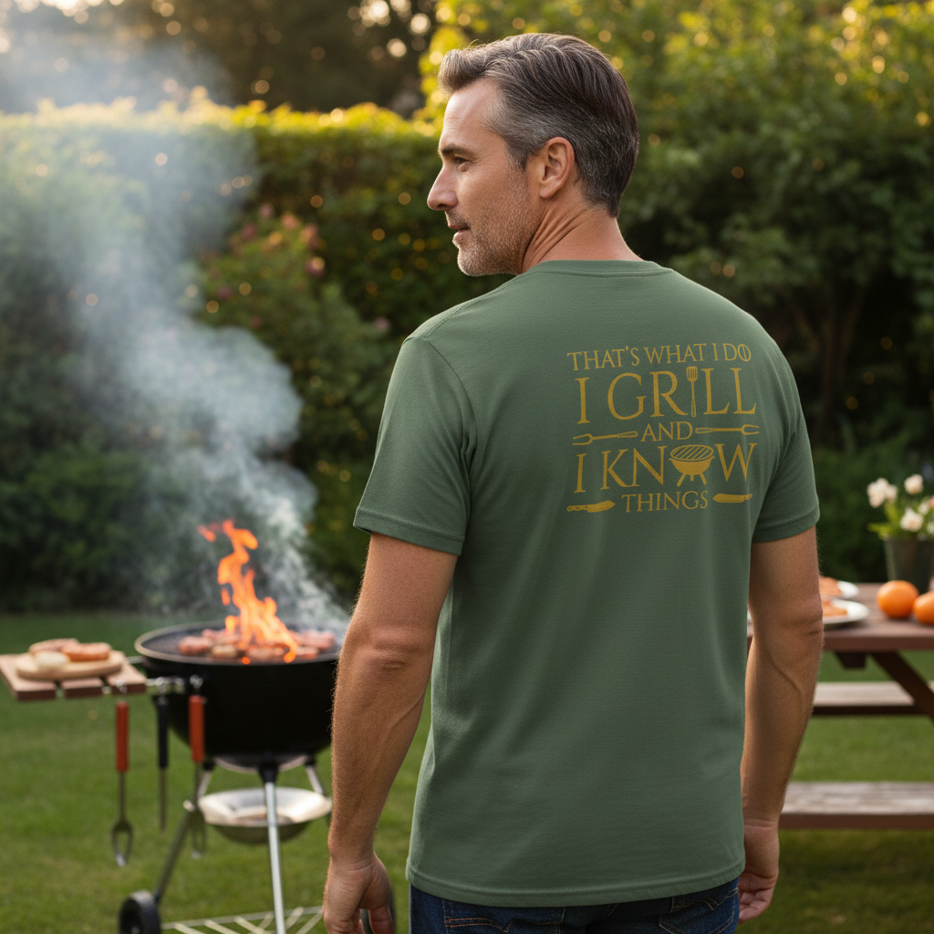 That's What I Do, I Grill And I Know Things - Back Design