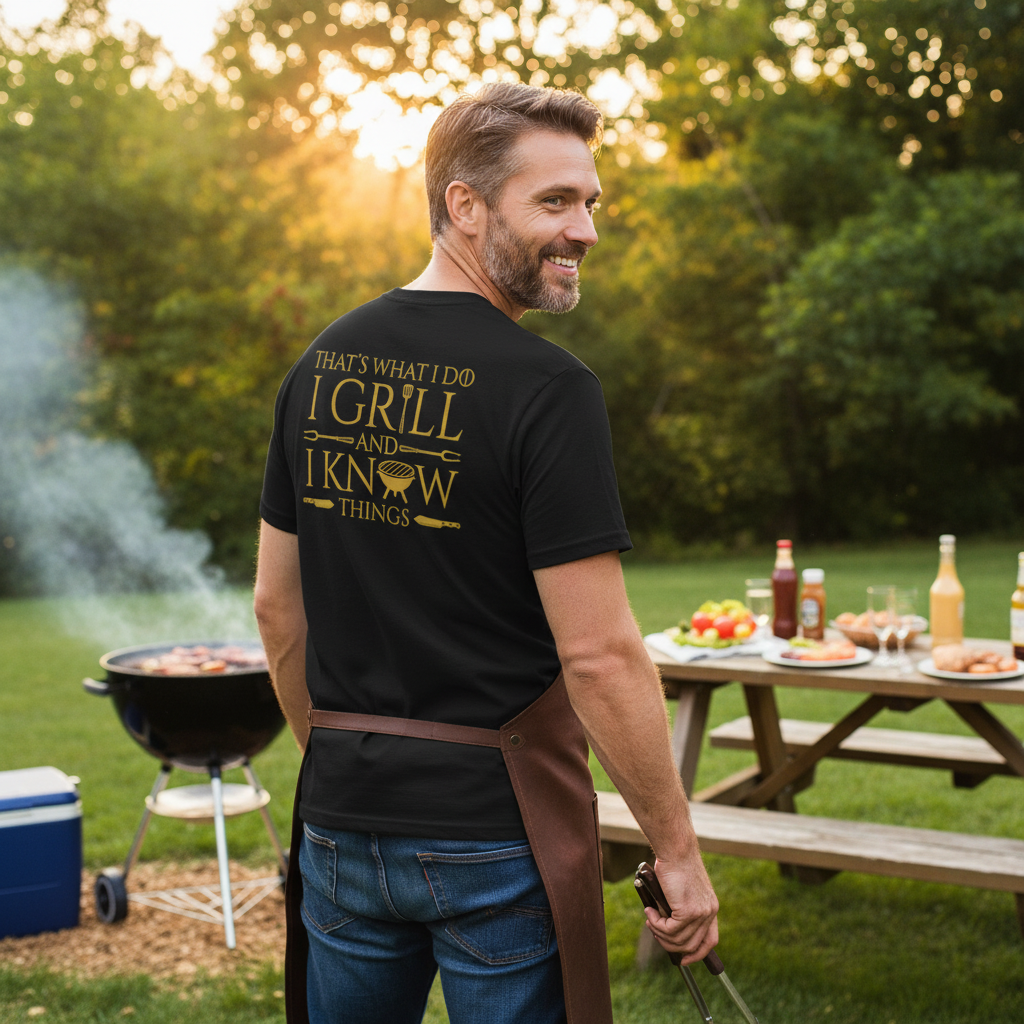 That's What I Do, I Grill And I Know Things - Back Design