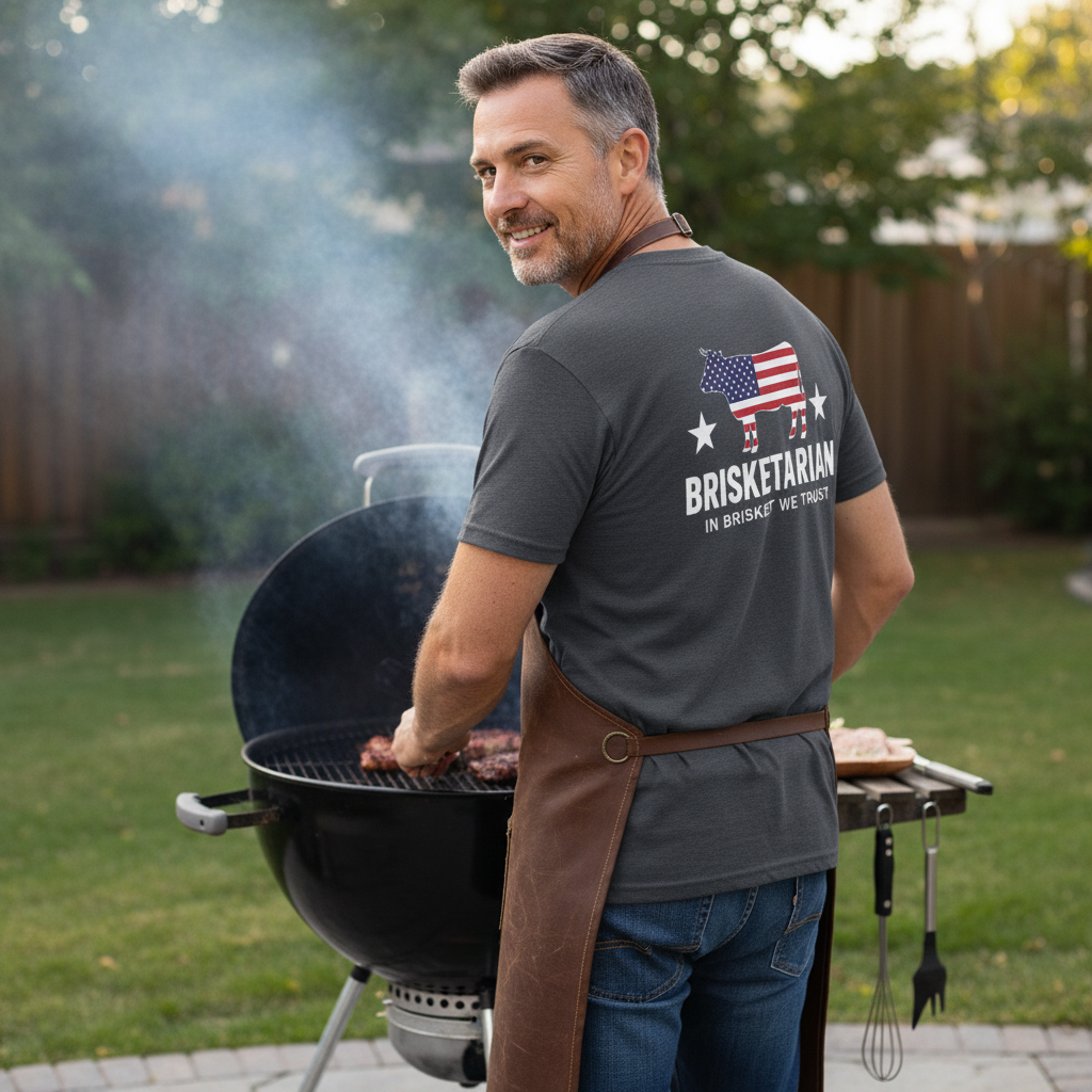 Brisketarian In Brisket We Trust Back Design Tee