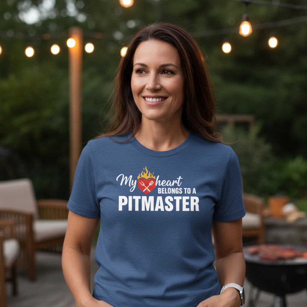 My Heart Belongs To A Pitmaster — Women's BBQ Tee